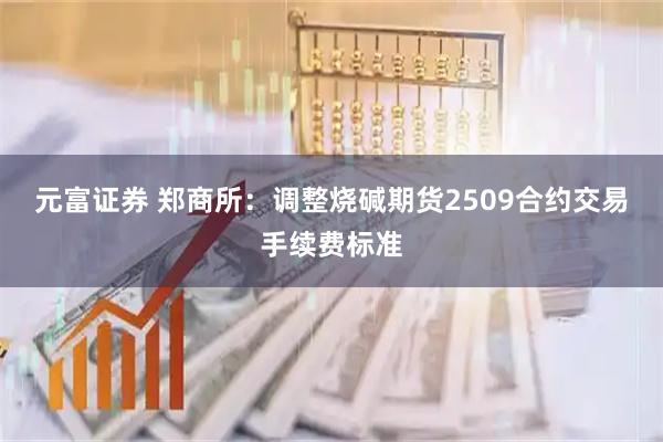元富证券 郑商所：调整烧碱期货2509合约交易手续费标准