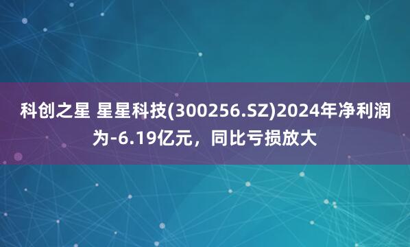 科创之星 星星科技(300256.SZ)2024年净利润为-6.19亿元，同比亏损放大